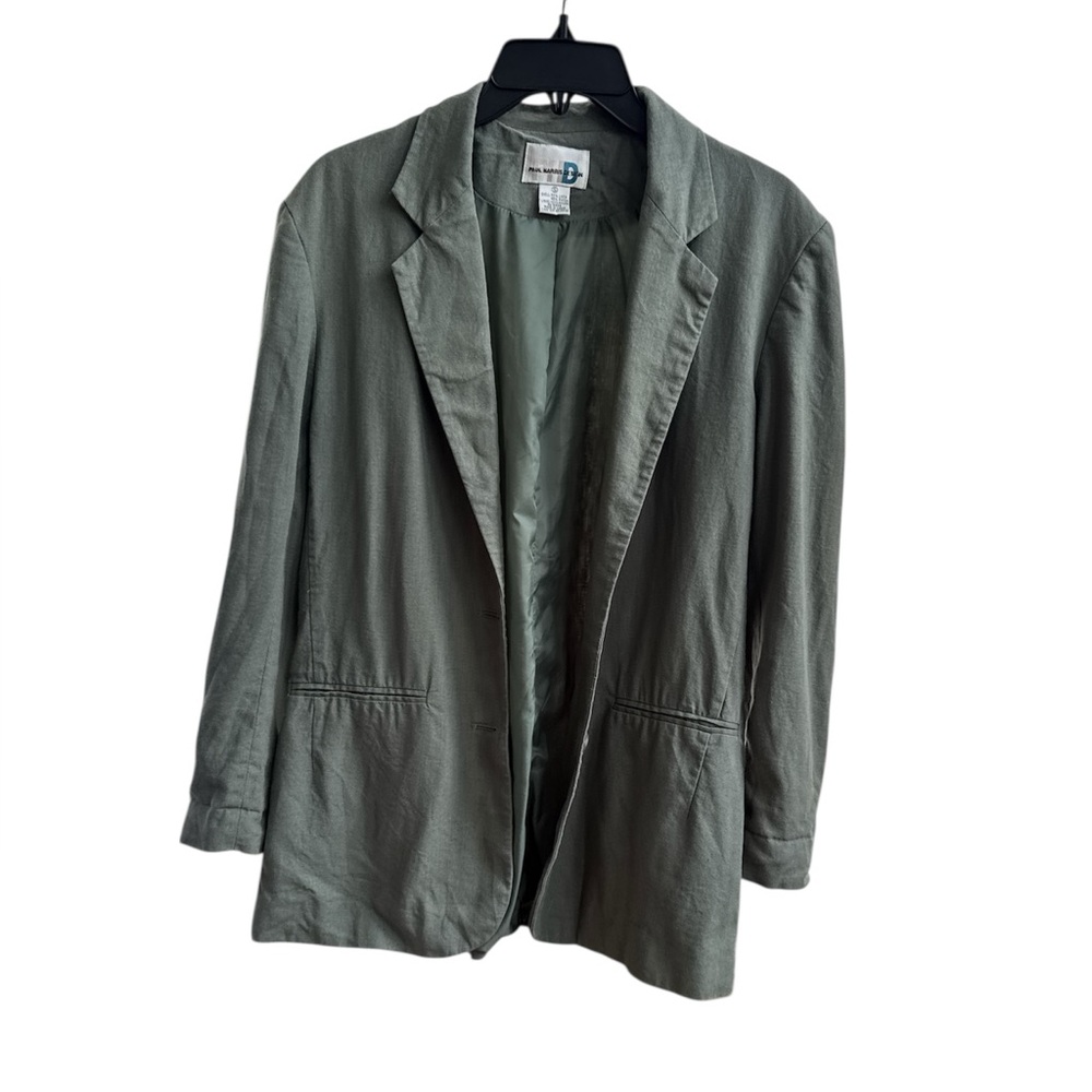 Vintage Paul Harris Design Linen blend blazer Army green Size S